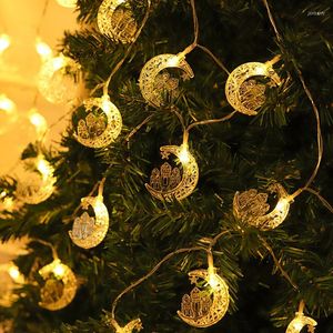 Strängar 20LED Fairy String Lights Moon Star Castle Garland Light Festive Xmas Home Decor Lamp Jul Holiday Wedding Party Decoration