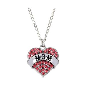 Pendant Necklaces Pretty Fashion Crystal Rhinestone Heart Mom Mum Daughter Sister Necklace Family Gifts Dh Drop Delivery Jewelry Pend Dhons