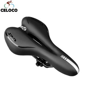 Saddles GEL Reflective Shock Absorbing Hollow Saddle PVC Fabric Soft Mtb Cycling Road Mountain Bike Seat Bicycle Accessories 0130