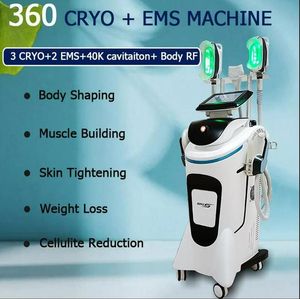 Kraftfull Hi-EMT Cryolipolysis Slimming Machine Emslim och Cryo 2 i 1 Body Sculpting Muscle Trainer 40K RF Fat Freeze Formning Viktminskning Fettreduktion Utrustning