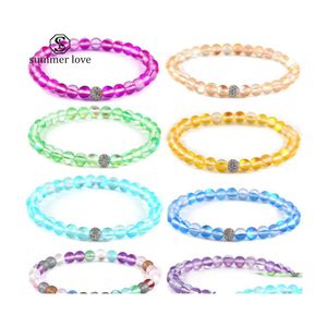 Catena a maglie Mti Colore Spectrolite Bracciale perline Gioielli alla moda Rame Zicron Fascino perline Fortunato per le donne Ragazze San Valentino Giftz Dhzv6