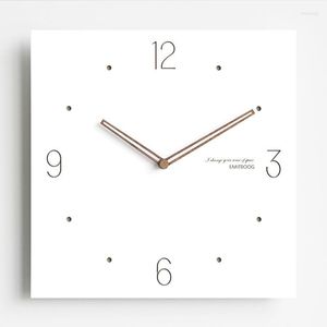 Wall Clocks White Square Clock Modern Design Home Living Room Digital Fashion Personality Decoration Office Watch