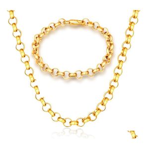 Correntes Colar Chain Chain Colar 18K Real Gold Plated 316L Colares de aço inoxidável Men Jóias Droga Pingententes Dhrxz