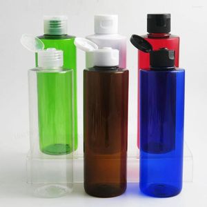 Storage Bottles 20 X Empty Refillable Blue Amber Green Pet Bottle With Flip Top Cap 250ML Shampoo Plastic Container