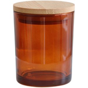 Tazza di portabancata in vetro da 180 ml con barattoli di candele profumati in legno di bambù Casa fai -da -te colorate decorative romantiche decorative portacandele