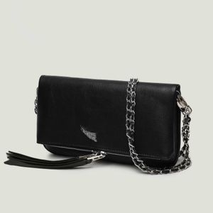 Z Wing Shoulder Bags Black Designer Bag Women Outer Single Designers Crossbody Bags Womens Bag Metal Chain Luxurys Handbag Purse Wallet 230101