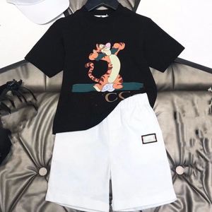 Summer Clothing Sets Boys T-Shirt Cartoon Animal Print Designer Kids Clothes Girl Sports Two-piece Round Neck Short sleeve Pants 2-9 Years