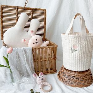 Storage Bags Portable Bucket Baby Bottle/Diaper Bag Cute Pattern Print Decor Nappy Organization Waterproof Totes For Daily Use