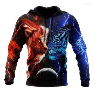 Men's Hoodies & Sweatshirts Mens 3D Print Tiger Lion Galaxy Thunder Harajuku Pullover Unisex Sweatshirt Hood Jacket Hip-Hop Women Streetwear