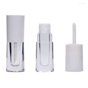 Förvaringsflaskor tom 4,5 ml läppglansrör unik vit svart plastflaska petg lipgloss container privat etikett Wand 10st