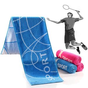 Towel 2pcs Badminton Man Woman Pure Cotton Yarn Dyed Sports Thickened Lengthened Soft And Absorbent Blue Red Party Favors GiftTowel