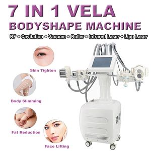 Portabel 7 i 1 Vela Roller Cavitation Machine Fat Reduction RF Wrinkle Removal Lipolaser Slimming Body Form Hud Drawing Vakuum Beauty Equipment