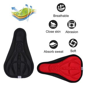 Saddles Ultra Soft Sile 3D Gel Pad Cushion Cover Bicycle Saddle Seat MTB Mountain Bike Cycling Thickened Extra Comfort 4 Colors 0130