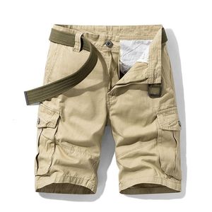 Pantaloncini da uomo Summer Baggy Multi Pocket Military Cargo Maschio Cotone Khaki Pantaloni corti tattici da uomo 3038 Senza cintura 230130