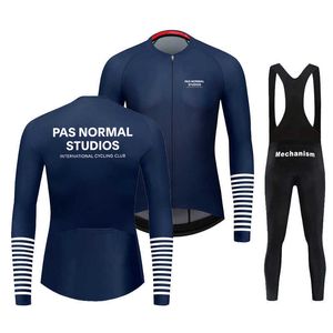 Uppsättningar 2023 PNS Spring Autumn Men's Long Sleeve Cycling Clothing Team Jersey Pants Set PAS Normal Studios Z230130