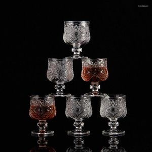 Bicchieri da vino 6 pezzi / lotto Party Drinking White Cute Cup Crystal Drinkware Snaps S Glass Retro Glassware Whisky Coffee