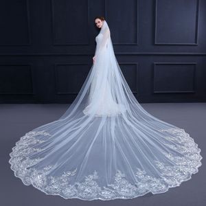 Bride Wedding Veil Długa katedra welonowa miękka tiul welon małej z grzebieniem 1 warstwowy welon akcesoria do włosów