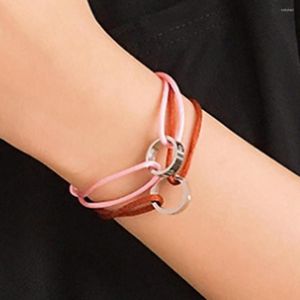 Strand Zlxgirl Fashion Rostfritt stål armband Ribbon Lace Up Chain Silk String Hand Make Woman Par Jewellery