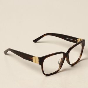0104 Brillengestell für Damen, Havanna/Gold, Vollrand, quadratische Form, 56 mm, modische Sonnenbrillengestelle, modisches Brillengestell mit Box