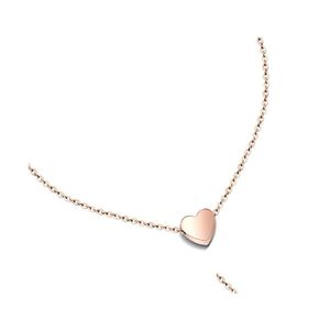 Pendant Necklaces Korea Cute Jewelry Stainless Steel Love Heart Fashion Trendy Style Small Necklace For Women Wedding Gifts Drop Del Dhdj1