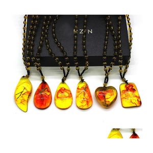 H￤nge halsband imitation amber sten inkluderande baltisk halsband hem dekoration br￶llop mottagning g￥va sl￤pp leverans smycken pendan dhhvs