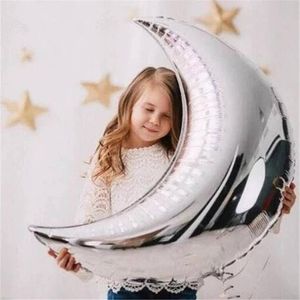 Party Decoration 36 Inch Moon Balloon Girl Toy Aluminum Foil Shopping Mall Activity Baby Shower Wedding Birthday