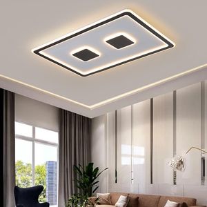 Ceiling Lights Black/White Surface Mounted Modern Led For Living Room Bedroom Ultra-thin Lamparas De Techo Rectangl LampCeiling