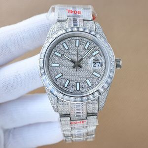 Męskie zegarki Diamond automatyczny ruch mechaniczny Projektowanie zegarek zegarki 41 mm Pasek ze stali nierdzewnej Sapphire Waterproof Waterproof Wristre Montre de Luxe