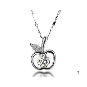 Pendant Necklaces Sier Pendants For Women 925 Apple Necklace Rhinestone Chunky Novel Chain Drop Delivery Jewelry Dhghl