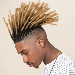 Brazylijskie dziewicze ludzkie włosy kawałek koronki z Pu Ombre Blonde Dreadlocks Toupee for Black Men and Woman