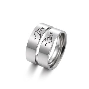 Полоса кольца модное кольцо из нержавеющей стали Sier Color Romatic Design Heart Pare Pare Day Day Day Anniversary Drop Droder Dhdmk
