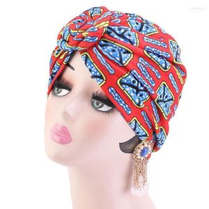 Beanies Women Ethnic Style Muslim Scarf Cap Gifts Casual Twist Turban Hat Soft Decorative Hairwrap Daily Accessories Top Knot Floral1 Wend22