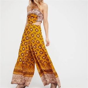 Kobiety Jumpsuits Rompers Hlmfs 2023 Seksowne paski kwiatowy druk kobiety Jumsit luźne kantar boho kombinezon romper casual plażowy letni but, bo