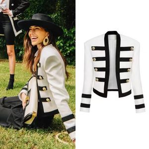 Womens Designer Jackets Woman Short Coats Black and white color contrast fashion slim For Lady Genuine leather Jacket Designer Coat A236