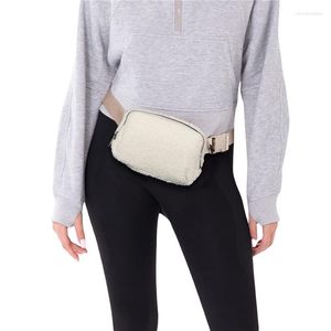 Marsupi 6 colori borsa da esterno regolabile morbido peluche marsupio petto per uomo donna sport allenamento corsa