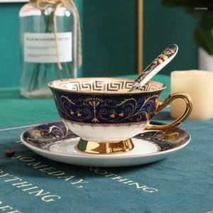Filiżanki spodki kości China China Coffee Cup and Saucer European Style brytyjska popołudniowa herbata ceramika