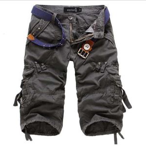 Men's Shorts Summer Army Military Work Casual bermuda Loose Cargo Men Fashion Overall Trousers NO BELT 230130