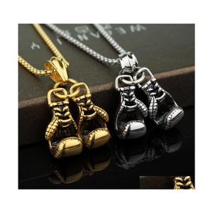 H￤nge halsband vackra smycken mini boxning handskar halsband matchar pendel energi sport flygande fitness mens guldkedjor cool drop dh2dv