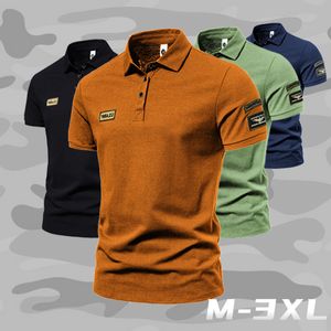 Herrpolos Summer High Quality Men's Pure Color Lapel Slim High Street Short Sleeve Outdoor Sports T-shirts Men Polo Shirt 230130