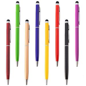 Ballpoint Pens 20pcslot Special Wholesale Metal Advertising Ball Colorful Stationery Touch Stylus with custom hjug 230130