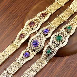 Navel Bell Button Rings Sunspicems 18K Gold Color Morocco Belt Algeria Women Caftan Belt Bride Jewelry Waist Chain Adjustable Length Arab Weddding Gift 230130