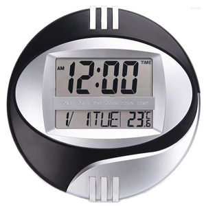 Wall Clocks Electronic LCD Digital Clock Alarm Temperature Date Time Display Timer Home Office Desk Hanging Decoration