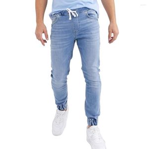 Jeans da uomo di alta qualità retrò lavato da uomo con lacci slim fit elastico taglia 29-36 casual street wear jogger matita per uomo