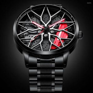 Wristwatches Original Car Rim Watch 3D Real Watches Waterproof Wheel Quartz Men's Sports For Men Clock Mens Spinning