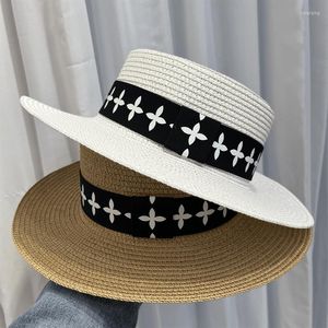 Шляпа шляпы широких краев модная бренда Panama Summer Strape Hat Women Beach Sun Leisur