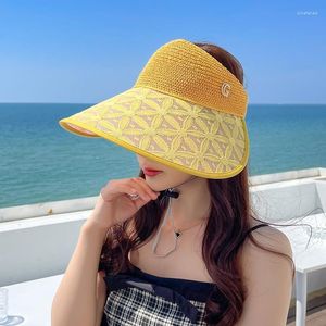 女性のためのワイドブリム帽子夏の太陽の帽子ファッションレースフラワー大きな空のトップバイザー調整可能な屋外ホリデーアンチUVビーチキャップワイドOliv22