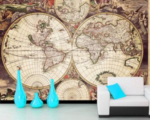 Wallpapers Papel De Parede Ancient Map Retro 3d Wallpaper Living Room Tv Wall Bedroom Kichen Papers Home Decor Ktv Cafe Bar Mural