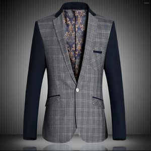 Men's Suits Wild Men Men's Autumn And Winter Leisure Single Breasted Striped Plaid Business Suit Jacket Mens Rain Paints