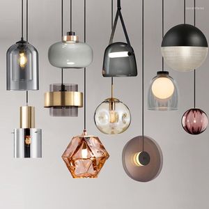 Lampy wiszące nowoczesne wiszące loft szklane połysk światła LED Nordic Industria