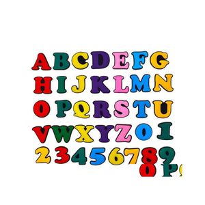 Sko delar tillbeh￶r designer 26 alfabetet bokst￤ver anpassade logotypsp￤nnar pvc croc charms droppleveransskor dhhsc